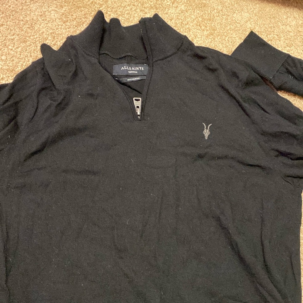 Allsaints Funnel neck sweater black. Used Men’s size M